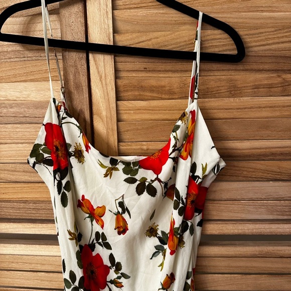 NEW NWT MIRAE Belle Rose Floral Fringe Dress in Ecru color Size 40 M - Picture 8 of 11